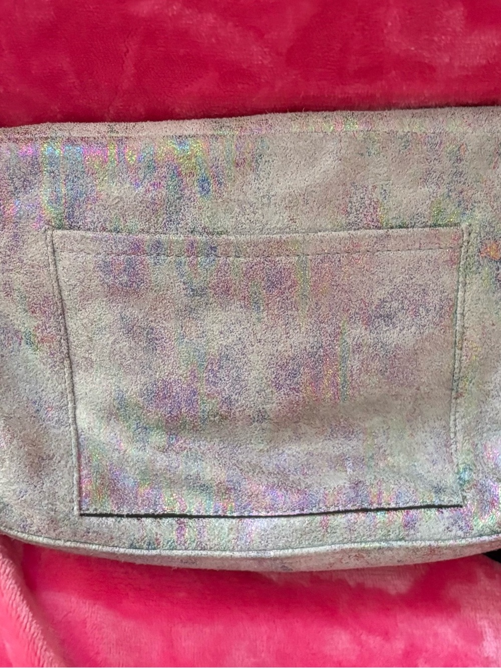 Aimee Kestenberg Iridescent Silver Crossbody with Leopard-Print Lining - Picture 8 of 9